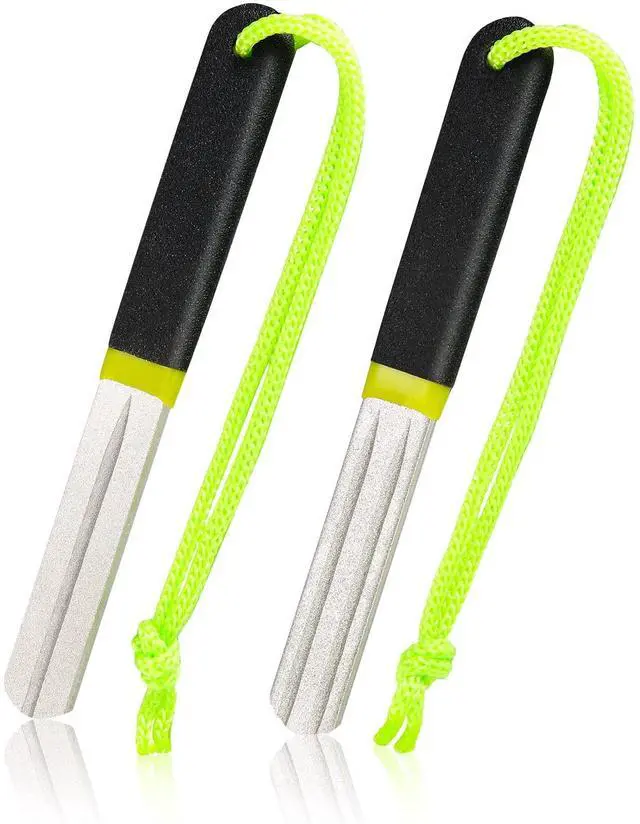 Main image of 2 Pcs Hook Sharpener Hook File for Fishing Diamond File with Handle Portable Double Sided Fine and Medium Grit for Fishing(Multi Color)