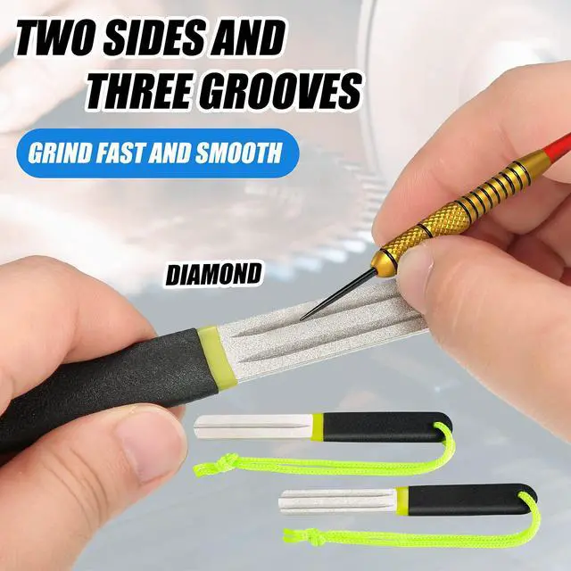 Alt view image 4 of 6 - 2 Pcs Hook Sharpener Hook File for Fishing Diamond File with Handle Portable Double Sided Fine and Medium Grit for Fishing(Multi Color)