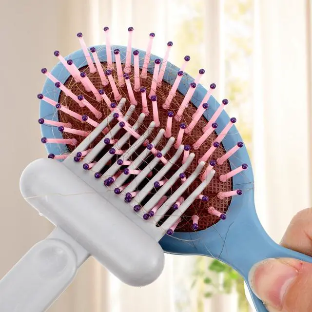Alt view image 3 of 7 - 3 Pack 2-in-1 Comb Cleaner Portable Hairbrush Cleaner Effective Comb Brush cleaner Mini Effortless Hair Cleaning Tool for Salon Home Use Women Men Makeup Travel