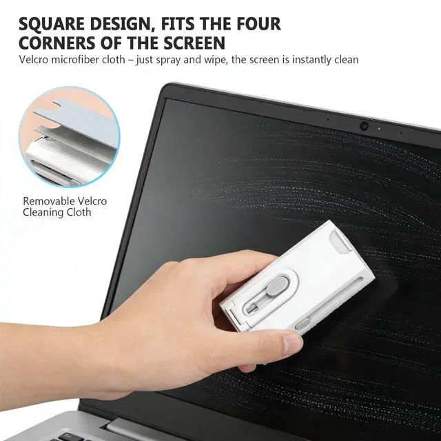 Alt view image 6 of 7 - 8 in 1 Multi Function Cleaning Kit, Keyboard Cleaner for Laptop Phone Earbuds, Portable Electronic Cleaning Tool with Brush Keycap Puller Cloth for Office Home, White