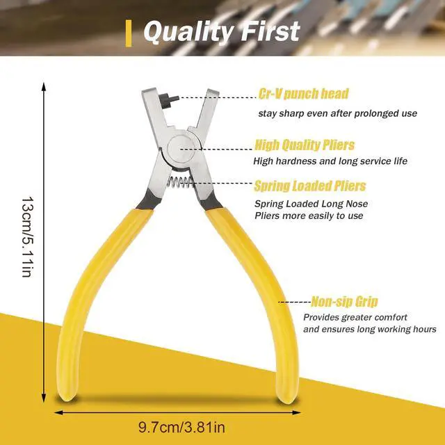 Alt view image 7 of 7 - Watch Belt Leather Hole Puncher Plier Round Hole Punch Pliers Universal 2.0mm Shoe Strap Punch Hole Tool Small Hole Punching for Thin Belts, Shoes, Fabric Dog Collars, DIY Home or Craft Projects
