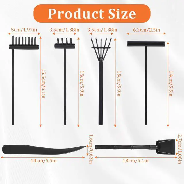 Alt view image 2 of 7 - Mini Zen Garden Kit, 6 Pcs Zen Garden Rake Tools Sand Casting Kit, Sand Zen Garden, Meditation Accessories for Home Office Desk Garden Decor
