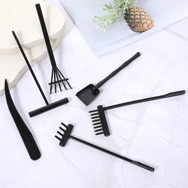 Alt view image 7 of 7 - Mini Zen Garden Kit, 6 Pcs Zen Garden Rake Tools Sand Casting Kit, Sand Zen Garden, Meditation Accessories for Home Office Desk Garden Decor