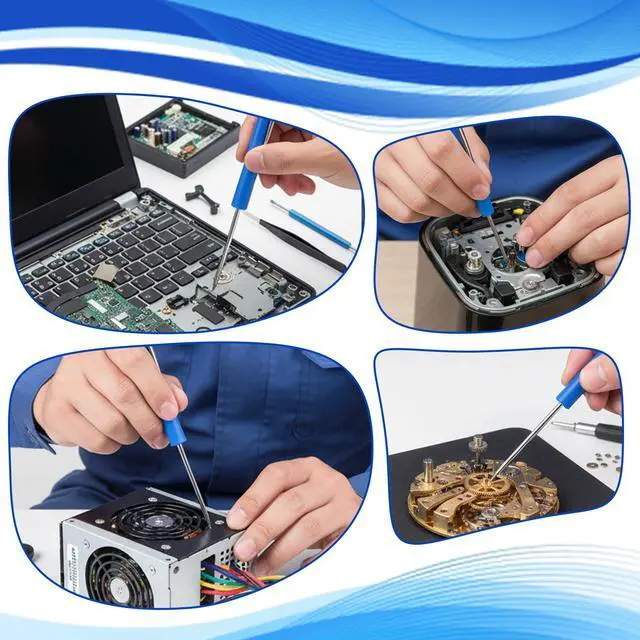Alt view image 7 of 7 - 2 PCS Mini Pocket Screwdriver with Clip, 2 in 1 Magnetic Double-End Slotted and Phillips Screwdrivers Blue Two Use Set Portable Small Flathead Screwdriver Mini Cross Head Screwdrivers for Mechanical