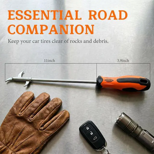 Alt view image 2 of 6 - Automotive Tire Stone Cleaning Hook, Portable Wheel Cleaning Tool Groove Stone Remover, Multifunctional Tire Tread Cleaner Maintenance Tool for Most Vehicles, Car Accessories