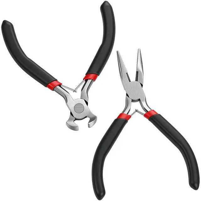 Main image of 2 Pcs Zipper Install Pliers Zipper Repair Kit Mini Needle-Nose Plier End- Cutting Pliers for Jewelry Making Zippers Install Replacement Repair Hand Fix Tool
