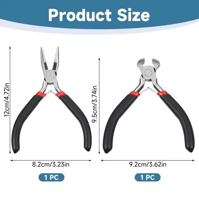 Alt view image 2 of 7 - 2 Pcs Zipper Install Pliers Zipper Repair Kit Mini Needle-Nose Plier End- Cutting Pliers for Jewelry Making Zippers Install Replacement Repair Hand Fix Tool