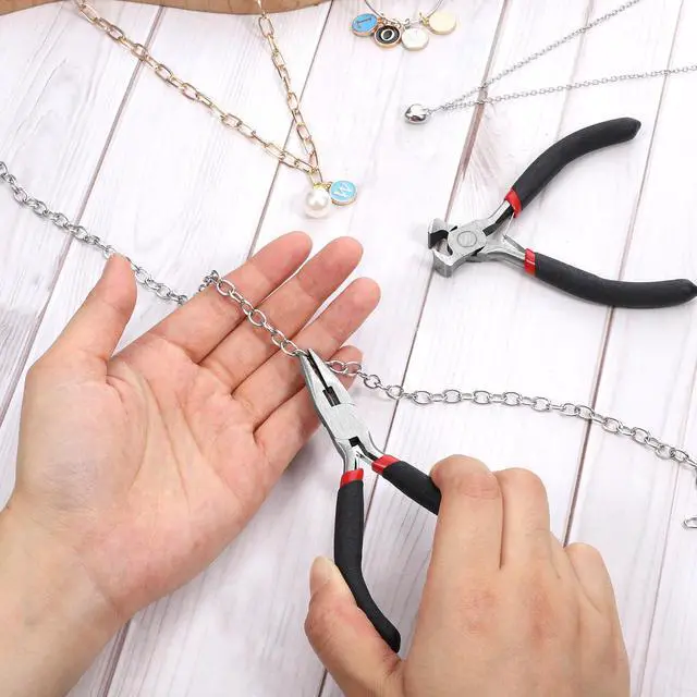 Alt view image 7 of 7 - 2 Pcs Zipper Install Pliers Zipper Repair Kit Mini Needle-Nose Plier End- Cutting Pliers for Jewelry Making Zippers Install Replacement Repair Hand Fix Tool