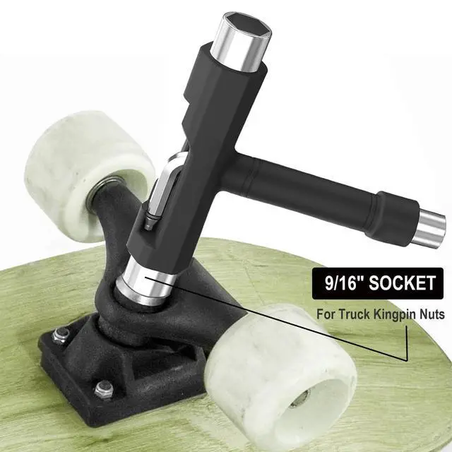 Alt view image 4 of 7 - Professional Skate Tools, All-in-One Multi-Function Portable Skateboard T Tool with T-Type Allen Key and L-Type Phillips Head Screwdriver for Adjust Skateboards, Roller Skates, Longboards