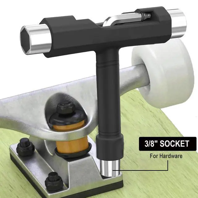 Alt view image 6 of 7 - Professional Skate Tools, All-in-One Multi-Function Portable Skateboard T Tool with T-Type Allen Key and L-Type Phillips Head Screwdriver for Adjust Skateboards, Roller Skates, Longboards