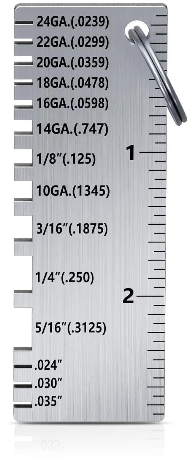 Main image of Portable Metal Sheet Thickness Gauge- Stainless Steel Plated Size Inspection Tool Metal Sheets Wire Welding Material Thickness Gauge