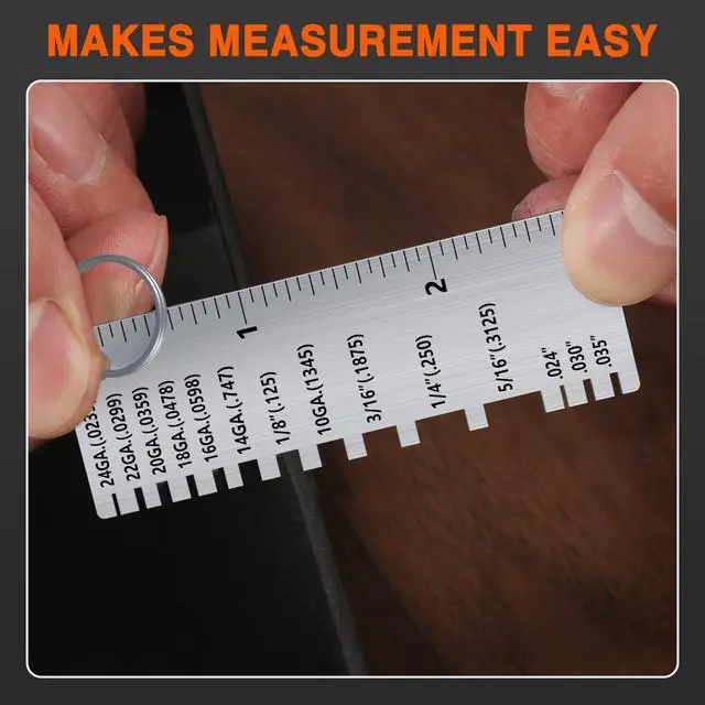 Alt view image 5 of 7 - Portable Metal Sheet Thickness Gauge- Stainless Steel Plated Size Inspection Tool Metal Sheets Wire Welding Material Thickness Gauge