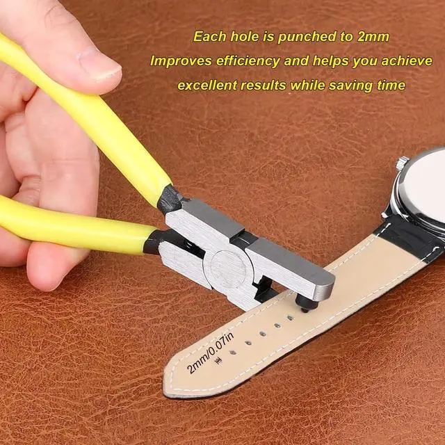 Alt view image 6 of 7 - 2 Pcs Band Leather Punching Pliers 2.0 mm Belt Punch Tool,Shoe Hole Puncher