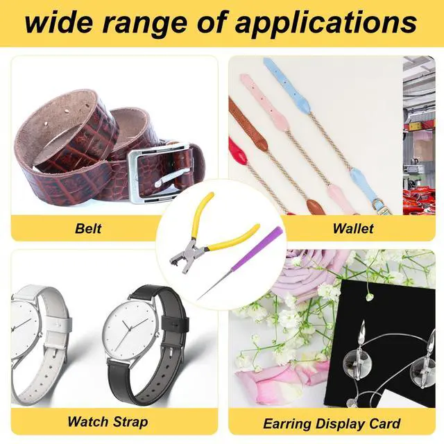 Alt view image 7 of 7 - 2 Pcs Band Leather Punching Pliers 2.0 mm Belt Punch Tool,Shoe Hole Puncher