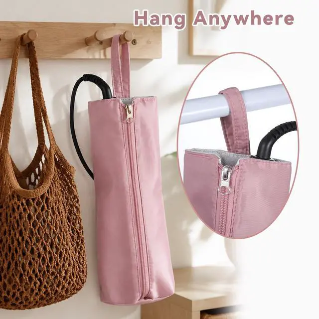 Alt view image 6 of 7 - Hair Tool Organizer Heat Resistant Hot Tools Holder & Mat Hair Tool Travel Bag Case Portable Hot Tools Organizer Cover Pouch for Curling Iron, Flat Iron, Hairs Straightener, Pink