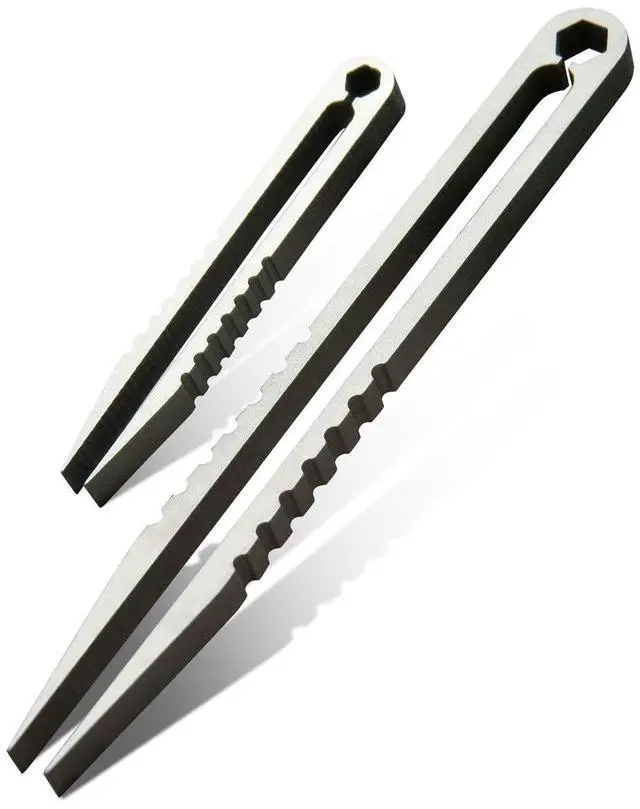 Main image of 2pcs Mini Tweezers Portable Titanium Alloy EDC Survival Camping Outdoor Travel Tool(Silver)