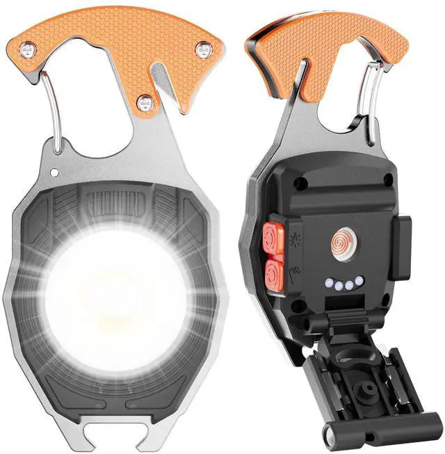 Main image of Keychain Work Light Keychain Flashlights,Portable Rechargeable COB Work Light Emergency Light with Magnet Base,Whistle for Fishing,Cycling and Hiking-7 Light Modes