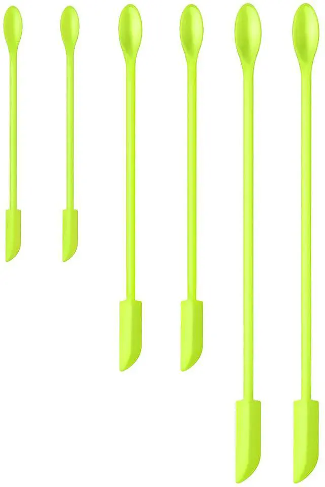Main image of Silicone Spatula Set (6Pcs) - Mini Scraper Tool for Beauty & Food - Reach Every Last Drop, Multi-Size Spatulas for Makeup Jars, Lotion Bottles & Kitchen Containers (Green)