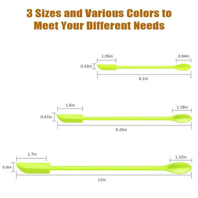 Alt view image 2 of 7 - Silicone Spatula Set (6Pcs) - Mini Scraper Tool for Beauty & Food - Reach Every Last Drop, Multi-Size Spatulas for Makeup Jars, Lotion Bottles & Kitchen Containers (Green)