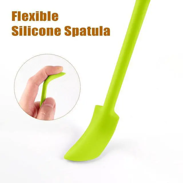 Alt view image 6 of 7 - Silicone Spatula Set (6Pcs) - Mini Scraper Tool for Beauty & Food - Reach Every Last Drop, Multi-Size Spatulas for Makeup Jars, Lotion Bottles & Kitchen Containers (Green)