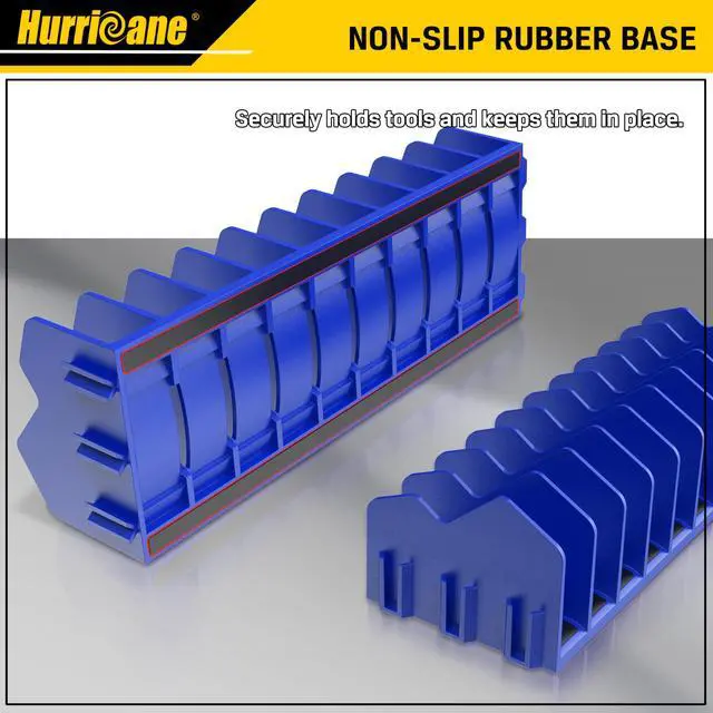 Alt view image 6 of 7 - Plier Organizer Rack, 10-Slot Pliers Cutters Rack with Non-Slip Rubber Base, Tool Organizer, Tool Drawer Toolbox torage, Blue, Extendable Design, Fit 3 H, 1 Pack