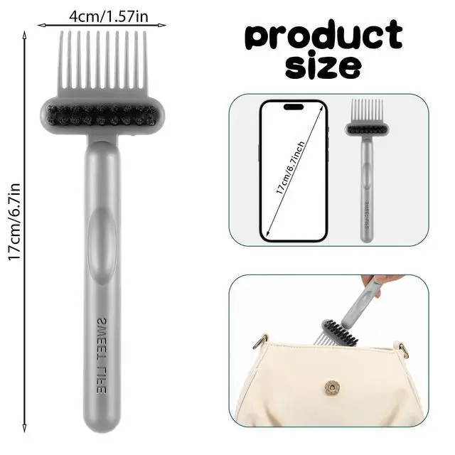 Alt view image 2 of 7 - 2-in-1 Hair Brush Cleaner & Remover Tool Brush Cleaning Tool Comb Cleaner Effective Hairbrush Cleaners Small and Portable for Travel Man Woman Home Salon Removing Hair Dust(Grey)