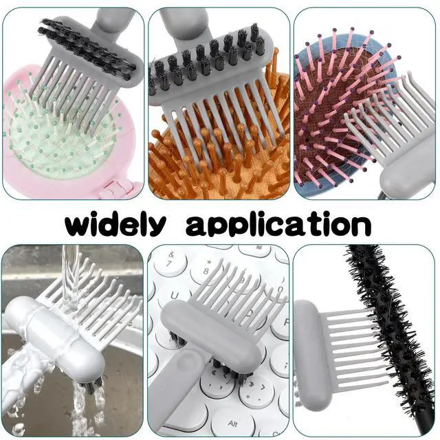 Alt view image 4 of 7 - 2-in-1 Hair Brush Cleaner & Remover Tool Brush Cleaning Tool Comb Cleaner Effective Hairbrush Cleaners Small and Portable for Travel Man Woman Home Salon Removing Hair Dust(Grey)