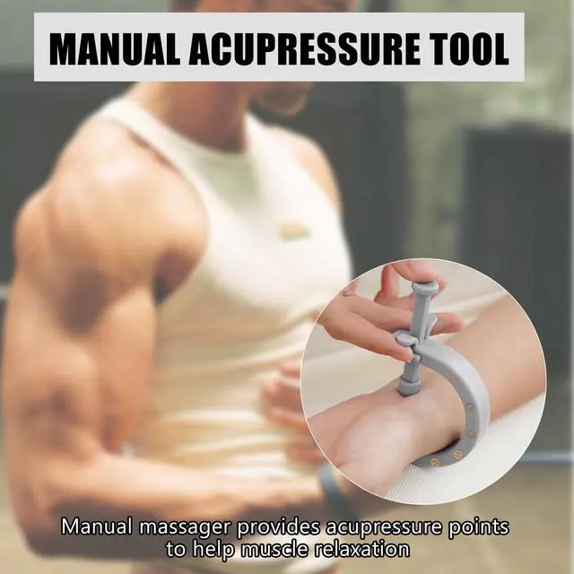 Alt view image 2 of 7 - 2PCS Acupuncture Clip Tool, Migraine Relief Hand Clip, Compact Pressure Point Massage Tool, Portable Pressure Point Clip for Hand Foot Ear Migraine Relief, Light Gray