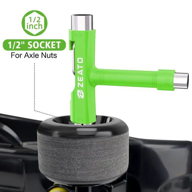 Alt view image 4 of 7 - All-In-One Skate Tools Multi-function Portable Skateboard T Tool Accessory with T-type Allen Key and L-type Phillips Head Wrench Screwdriver - Green
