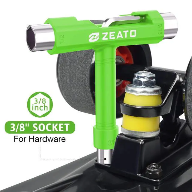 Alt view image 5 of 7 - All-In-One Skate Tools Multi-function Portable Skateboard T Tool Accessory with T-type Allen Key and L-type Phillips Head Wrench Screwdriver - Green