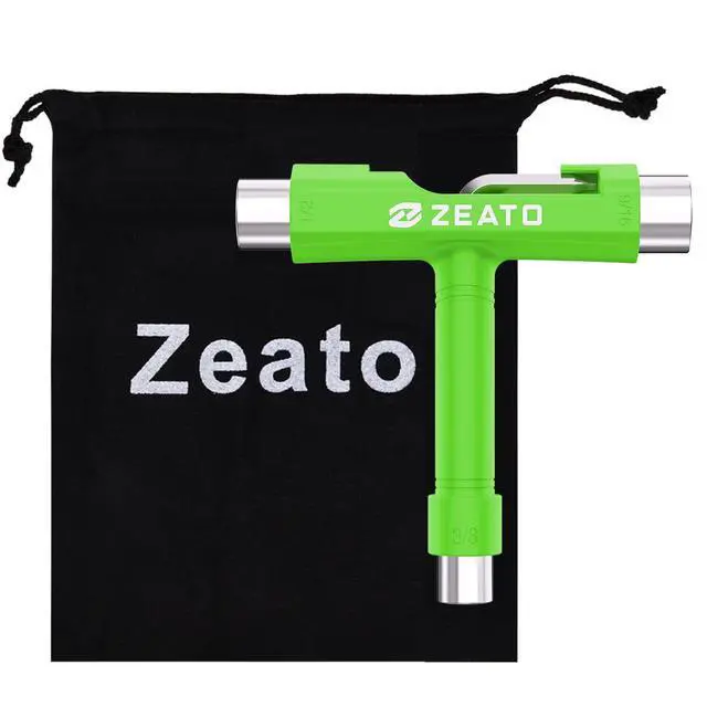 Alt view image 7 of 7 - All-In-One Skate Tools Multi-function Portable Skateboard T Tool Accessory with T-type Allen Key and L-type Phillips Head Wrench Screwdriver - Green