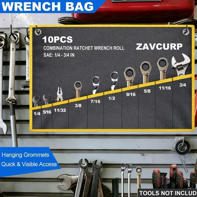 Alt view image 4 of 7 - 2PCS Wrench Roll, Wrench Roll Up Pouch Organizer, Heavy-Duty Tool Bag