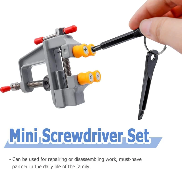 Alt view image 4 of 7 - 8 Pieces Pocket Keychain Screwdrivers, Key Chain Flathead & Phillips Screwdriver Set Portable Mini Screwdriver Repairing Tool with Keyring - Black & Silver