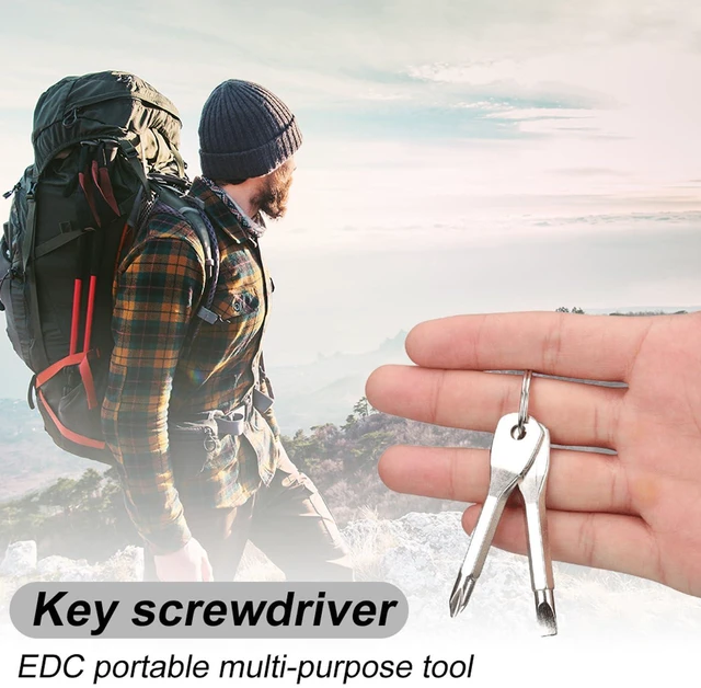 Alt view image 7 of 7 - 8 Pieces Pocket Keychain Screwdrivers, Key Chain Flathead & Phillips Screwdriver Set Portable Mini Screwdriver Repairing Tool with Keyring - Black & Silver