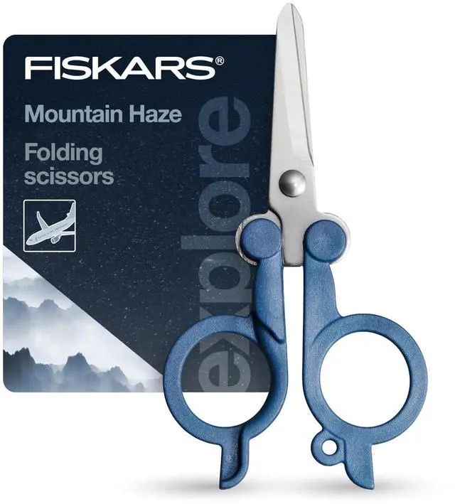 Main image of Travel Folding Scissors, TSA-Compliant, Compact and Portable for Crafting and Quick Snips, Stainless Steel Blades, Explore Collection, Mountain Haze