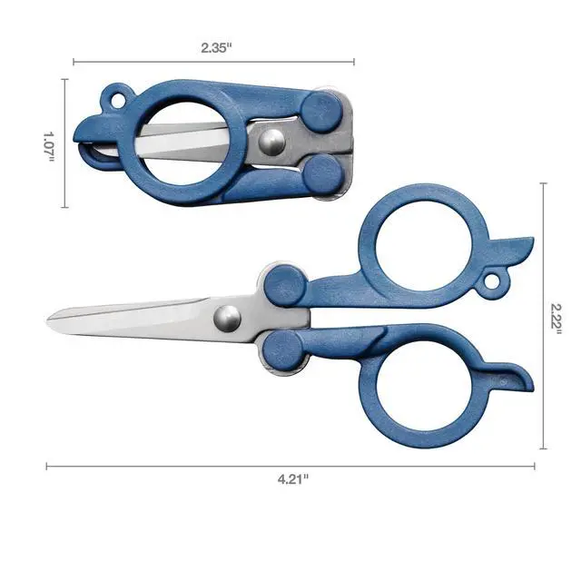Alt view image 7 of 7 - Travel Folding Scissors, TSA-Compliant, Compact and Portable for Crafting and Quick Snips, Stainless Steel Blades, Explore Collection, Mountain Haze