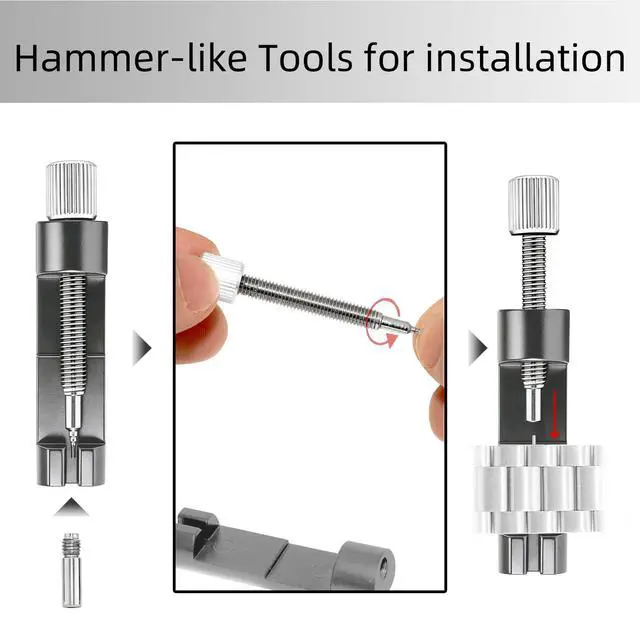 Alt view image 5 of 6 - Watch Link Removal kit, Watch Band Adjust and Pin Remover for Sizing Metal Bracelets, Professional Watch Repair Kit with Extra Replacement(Gray)