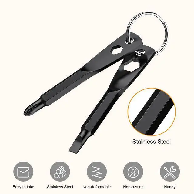 Alt view image 4 of 7 - Gifts for Christmas Stocking Stuffers for Men,Keychain Screwdriver Tool Gifts Stocking Stuffers for Men, 4-in-1 Screwdriver Bit with Phillips,Slotted and Hex Wrench Cool Gadgets for Husband