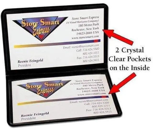 Alt view image 5 of 6 - Folding Business Card Holders - SINGLE Pack - Polypropylene Plastic (RPP2915-BK-1) BLACK - (PACK of 1)