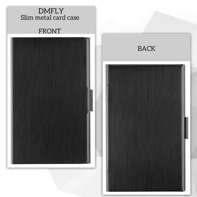 Alt view image 4 of 7 - Slim Business Card Case for Men & Women, Pocket Metal Case, Professional Stainless Steel Business Card Holders, Purse Name Card Holder, Buckle Style Shut, Black