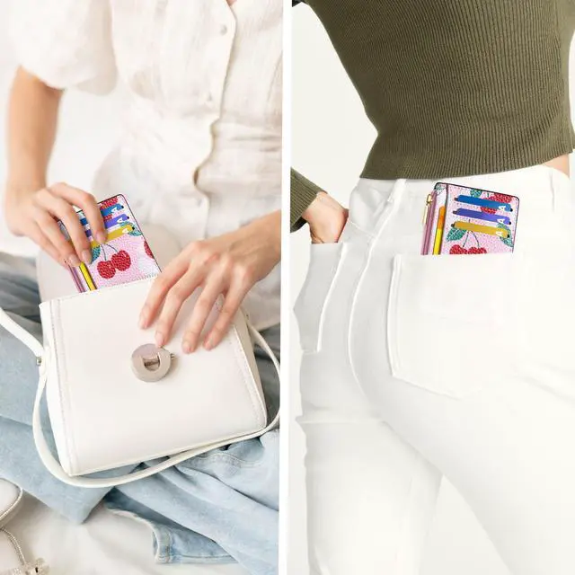 Alt view image 6 of 7 - Womens Credit Card Holder Wallet, Small Slim RFID Blocking Sleeve