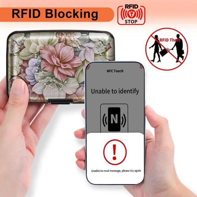 Alt view image 2 of 7 - 2 Pack Credit Card Holder for Women Rfid Blocking Wallet, Happy Flower