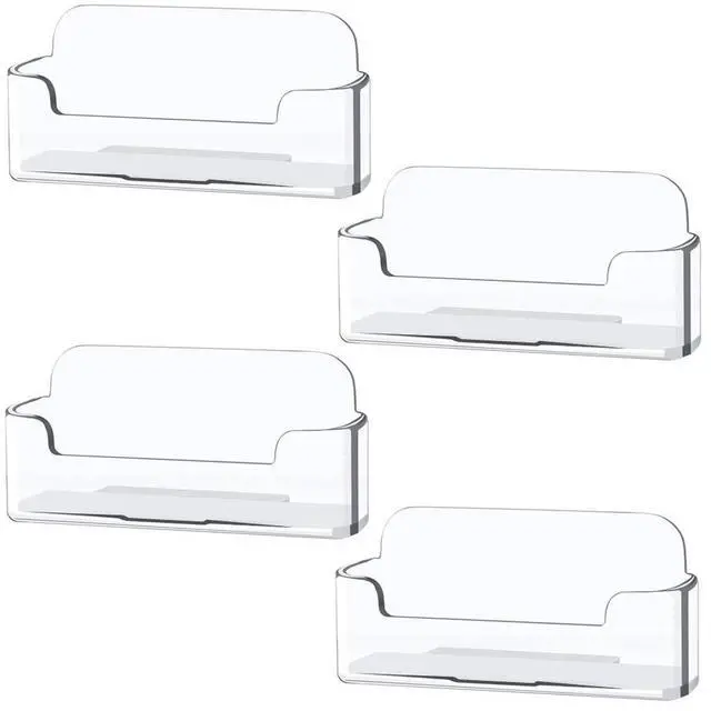 Main image of 4 Pack Clear Plastic Business Card Holder,Acrylic Business Card Display for Desk Business Card Stand