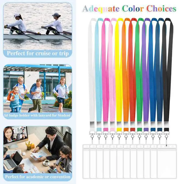 Alt view image 4 of 7 - 12 Pack Lanyards for ID Badges Cruise Lanyard for Ship Cards with Waterproof ID Badge Holder Cruise Essentials 2026 (12 Colors)