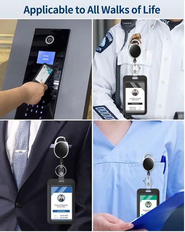 Alt view image 7 of 7 - 3 Pack Sliding Vertical Badge Holders for Office School IDs