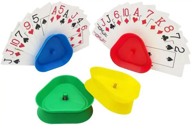 Main image of Playing Card Games Holder - 4Pack Little Hands Cards Tray for Kids, Seniors,Hands Free Cards Holders for Cards Game, Poker Parties, Family Card Game Nights