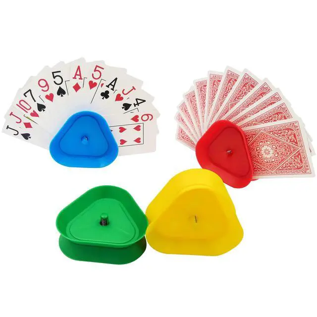 Alt view image 6 of 6 - Playing Card Games Holder - 4Pack Little Hands Cards Tray for Kids, Seniors,Hands Free Cards Holders for Cards Game, Poker Parties, Family Card Game Nights