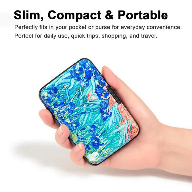 Alt view image 3 of 7 - Credit Card Holder Small RFID Blocking Wallet Business Metal Slim Mini Aluminum Hard Case for Women Men Gift (Lrises)