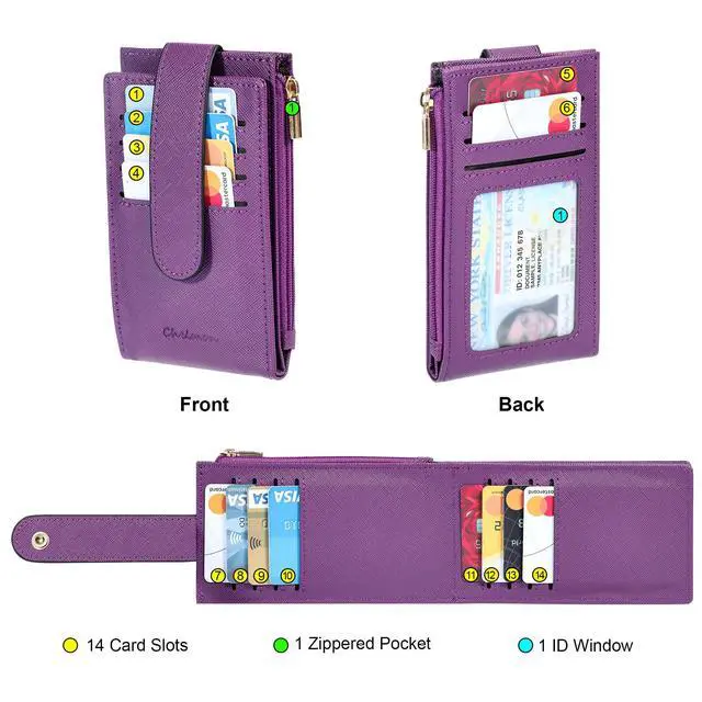 Alt view image 3 of 7 - Women's RFID Slim Card Holder Wallet