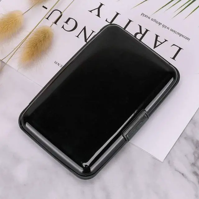 Alt view image 7 of 7 - RFID Blocking Credit Card Protector Aluminum ID Case Hard Shell Business Card Holders Metal Wallet for Men or Women (Black)